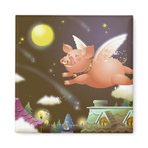 Pig flying in the sky magnet