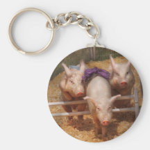 Pig - Getting past hurdles Keychains