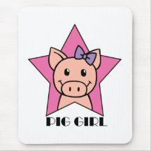 Pig Girl Mousepads