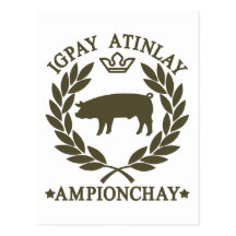 Pig Latin Post Cards