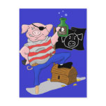 Pig Pirate Captain Aham Postcard