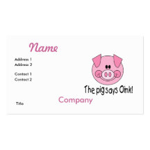 Pig Says Oink Business Card Templates