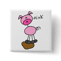 Pig Says Oink T-shirts and Gifts Pinback Buttons