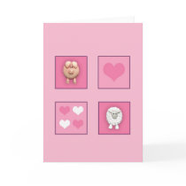 Pig & Sheep & Hearts Greeting Card