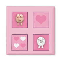 Pig & Sheep & Hearts magnets