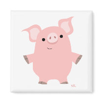 Pig standing up magnet