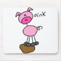 Pig Stick Figure Mousepad
