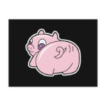 pig wiggling tail postcard