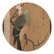 Pigeon on the Peach Tree Vintage Japanese Floral