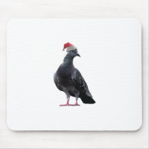 Pigeon Santa Hat Mouse Pads