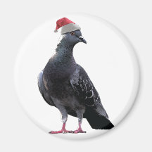 Pigeon Santa Hat Refrigerator Magnets