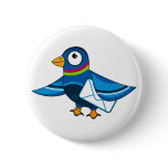 Pigeon with Mail Envelope Button