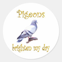 Pigeons Brighten My Day Stickers