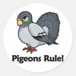 Pigeons Rule! Round Stickers