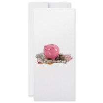 Piggy bank and money rack card design