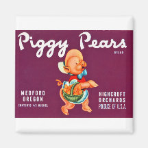 Piggy Pears Refrigerator Magnets