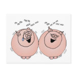 Pigs laughing faces postcards