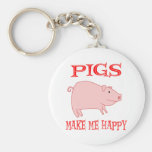 Pigs Make Me Happy Key Chains