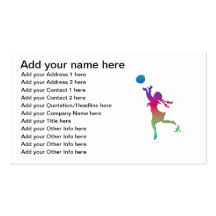 Pigtailed girl playing with a ball... business card template