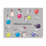 Pilates for wine lovers postcard, grey