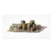 Pile of money custom photo card
