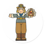 pilgrim boy with turkey stickers