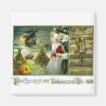 Pilgrim's Thanksgiving of 1620 Refrigerator Magnets