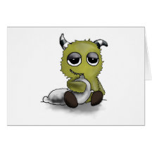 Pillow Monster Digital Art Greeting Card