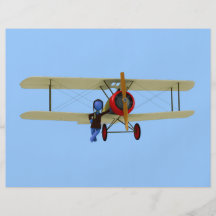 Pilot and Biplane Personalised Flyer