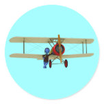 Pilot and Biplane stickers
