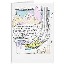 Pilot April Fools Cartoon Funny Gifts & Tees Card