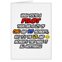 Pilot .. OMG WTF LOL Greeting Cards