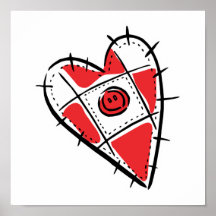 pin cushion heart print