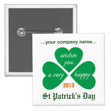 PIN ST PATRICK'S DAY TREBOL for companys Botones