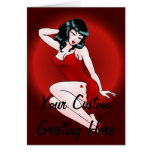 Pin Up Girl Card Personalised Retro Tattoo Cards