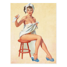 Pin up Girl Postcard