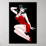 Pin Up Girl Prints Retro 50s Pinup Art Canvas