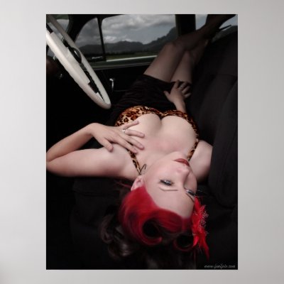 Pin Up Girl Retro Betty Hot Rod Garage Poster by fuelfoto