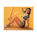 pin up girl toooo postcards