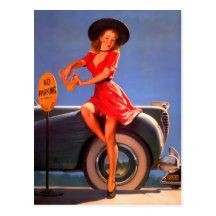 Pin-Up Parking Ticket Post Cards