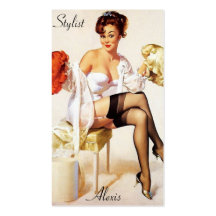 Pin up Stylist Profile Cards Business Card Templates