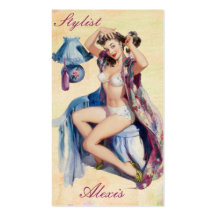 Pin up Stylist Profile Cards Business Card Templates