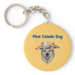 Pina Colada Beach Dog keychains