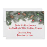 Pine Christmas Ornament Wedding Invitations