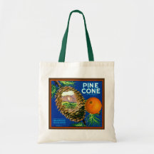 Pine Cone Oranges Canvas Bags