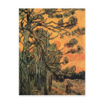 Pine Trees at Sunset by Vincent van Gogh Post Card