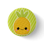 Pineapple on Green Stripes buttons