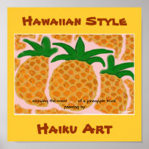 PINEAPPLE TRUCK HAWAIIAN STYLE HAIKU ART PRINT