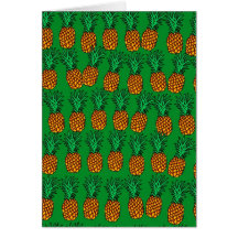 Pineapple Wallpaper Greeting Cards