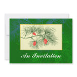 Pinecone Vintage Art Custom Invitations